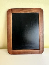 Antique Child's School House Slate Chalkboard Writing Wood Frame Double Sided