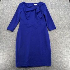 Calvin Klein 10 Blue Shoulder Rubble Sheath Dress 3/4 Sleeve