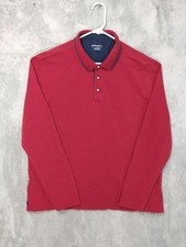 Untuckit Shirt Men XL Red Polo Long Sleeve Pima Cotton Casual Preppy Beaux