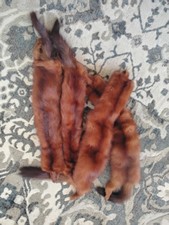 VINTAGE 1930'S 1940'S MINK GENUINE FUR COLLAR WRAP PELTS 44"