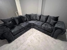 Brand New Luxury Verona Corner Sofa | Black | 2C2. | Special Offer