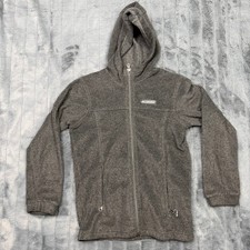 Columbia Kids Gray Full Zip Fleece Hoodie Jacket WB6024 Size Medium 10/12