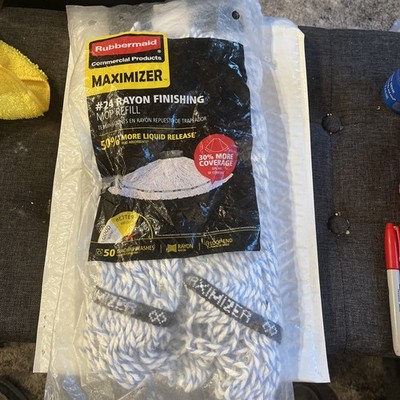 Rubbermaid Maximizer #24 Rayon Finishing Mop Head Refill Commercial product NEW
