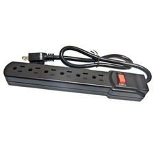 Comprehensive 6-Outlet Surge Protector with 3' Power Cord Black 