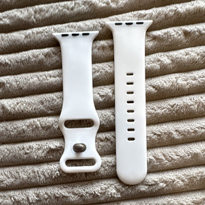 White Silicone Replacement Strap Band Set (2 Pieces) for Apple Watch