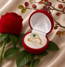 Ring Evil Eye Blau Augen, Verlobungsring, Hoc...