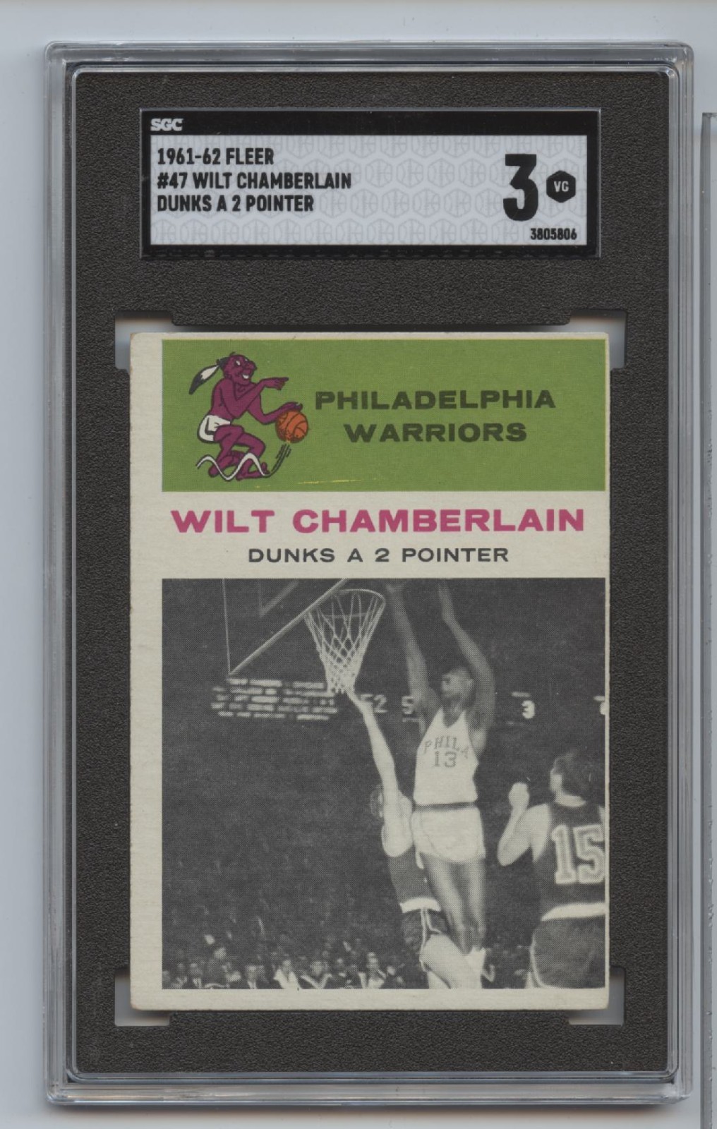 1961 Fleer Wilt Chamberlain IA #47 SGC 3