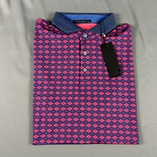 Greyson Golf Shirt Polo Sleeve Logo The Journey Print Large Multicolor MSRP 118