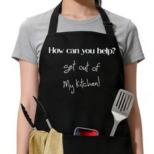 Funny Cooking Aprons Pockets Water Oil Resistant Kitchen Baker Baking Chef