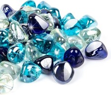GASPRO 20 Livres Diamants en Verre Feu 1 Pouce, Foyer Foyer Roches en Verre pour Gaz