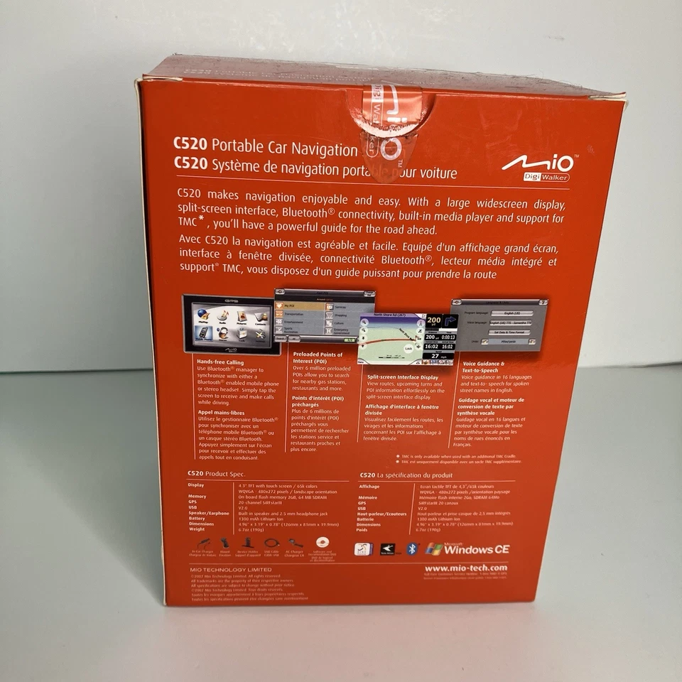 Mio DigiWalker C520 Widescreen GPS Digital Multimedia Player 4.3” Brand New - Image 4 of 4