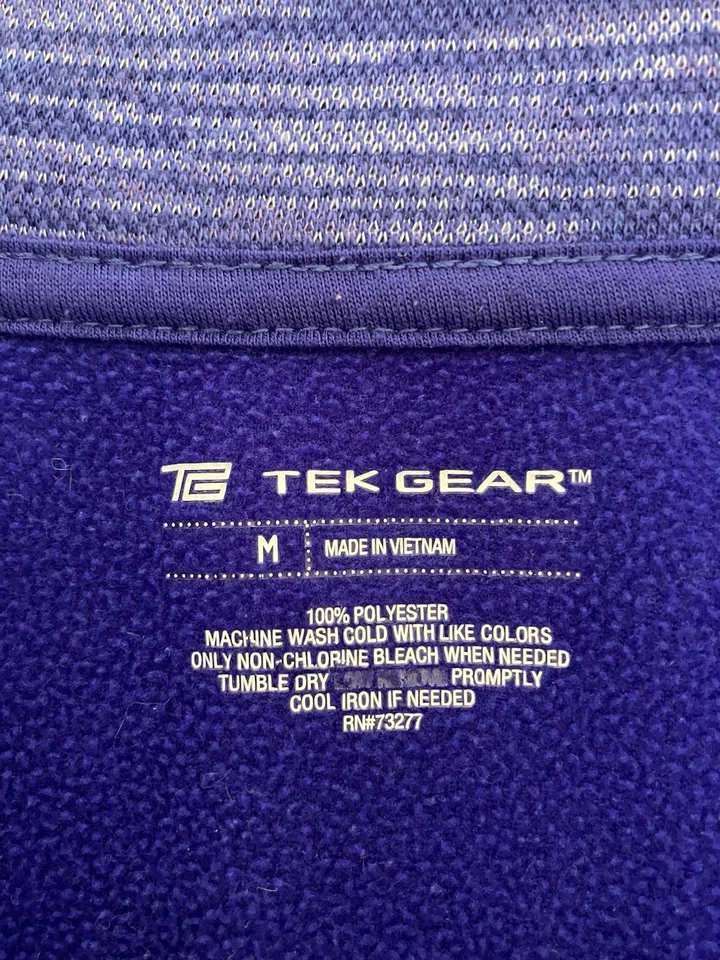 Tek Gear 抓绒内衬运动夹克女式中号紫色全拉链模拟领 — 第 4/4 张图片
