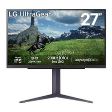 LG Monitor 27" Quad HD 200Hz Nano IPS DisplayHDR400 Grey 27GS85Q-B.AEK