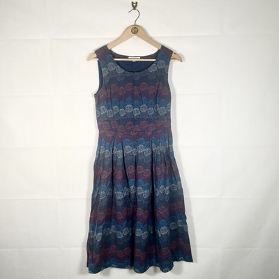 Seasalt Dress Womens Blue Size 10 Patterned 100% Cotton Keeper's Croft Dress