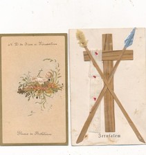 2 Reliquienbilder, Jerusalem, Bethlehem Klosterarbeiten