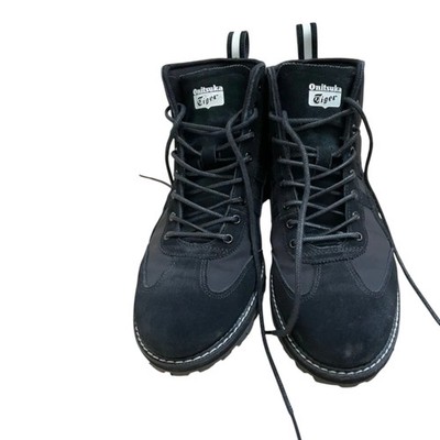 Onitsuka Tiger Men s Black Suede/Nylon High-Top Sneakers, Used