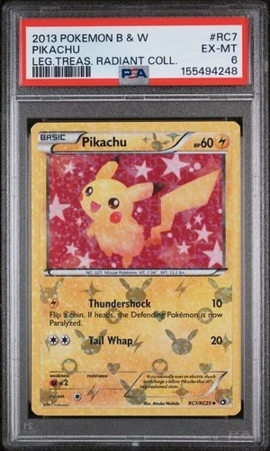 2013 POKEMON B&W LEGENDARY TREASURES PIKACHU #RC7 HOLO PSA 6