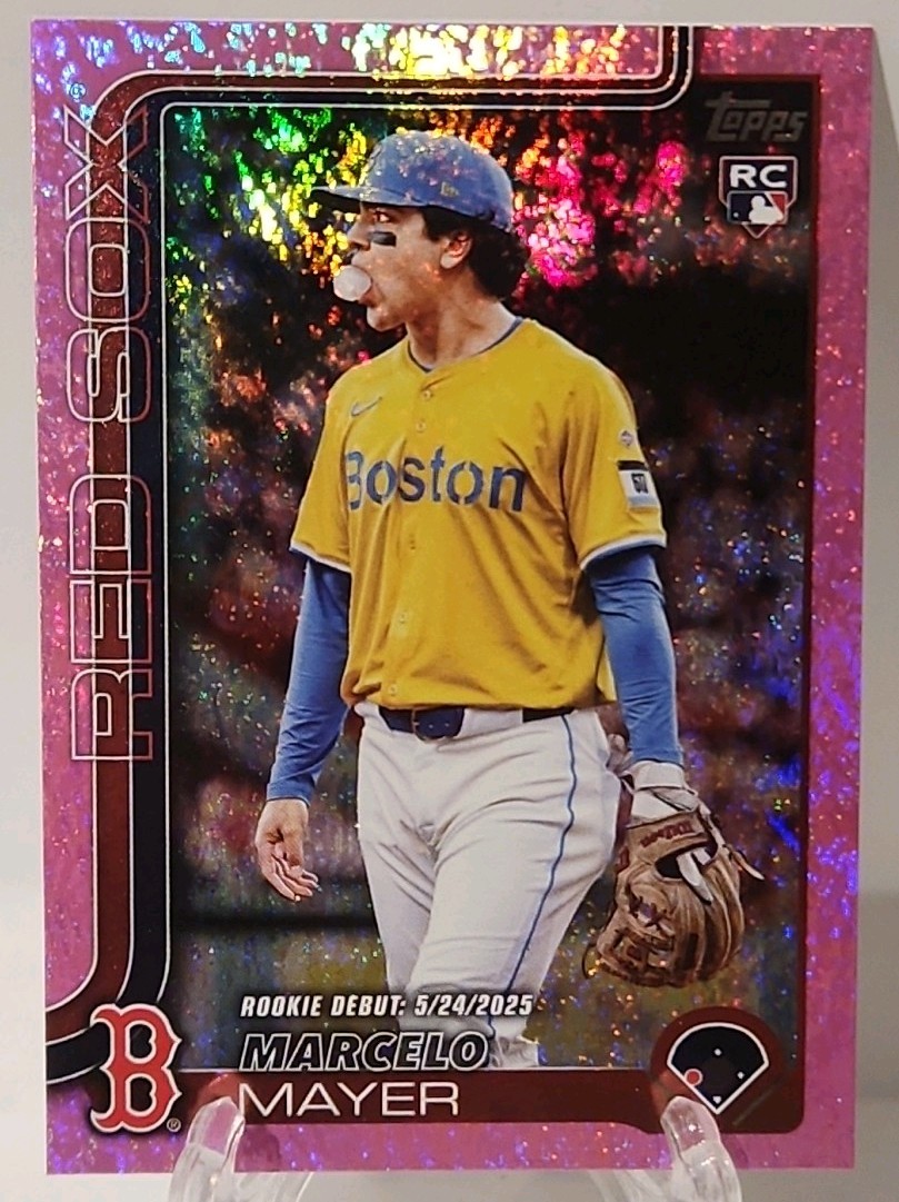 2025 Topps Update Series Marcelo Mayer Pink Holo Foil RC Debut Parallel #US276