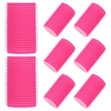 8Pcs Reusable Hair Sponge Curlers Self Adhesive Hair Rollers Lightweight Rosy