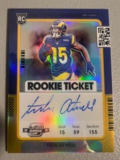 2021 Contenders Optic - Tutu Atwell RAMS #119 Rookie Ticket Auto Gold Prizm /10