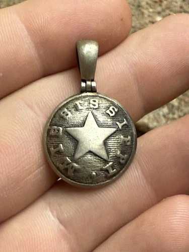 .925 Silver Confederate MISSISSIPPI Button Civil War Relic Necklace Pendant