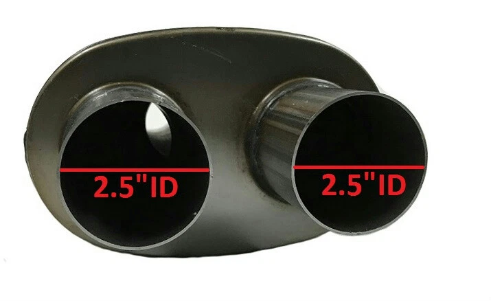 MAGNAFLOW Oval Exhaust Muffler Center 3" Inlet to 2.5" Dual Outlets 20" Long - Image 4 of 4