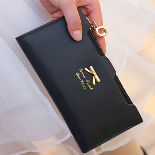 Cute Bow Women's Wallet Long PU Leather Thin ID Credit Card Holder Purse Handbag - Picture 8 of 17