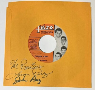 The Premiers FARMER JOHN, DUFFY'S BLUES (45 GARAGE ROCK SIGNED) #615 PLAYS VG++