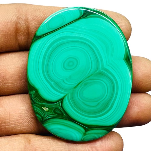 190 Cts Natural Malachite 52.5x41.5mm Cabochon Loose Pendant Size Gemstone - Picture 6 of 8