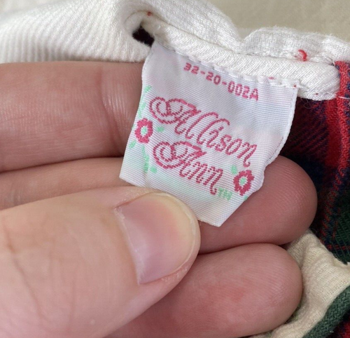 Vintage Christmas Romper One PIece Baby Girl 0-3M Embroidered Red Green Plaid - Picture 10 of 12