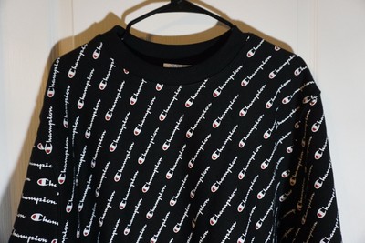 champion reverse weave crew black