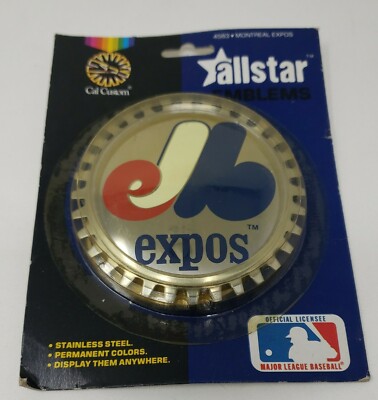 1983 COLLECTOR'S CAR BADGE Montreal Expos Metal emblem NOS U294