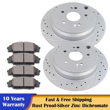 305mm Rear Slotted Brake Rotors Disc and Pads Brakes for Honda CR-V Acura RDX