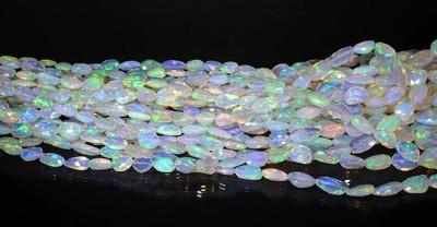 3x5mm Natural Ethiopian +++Opal Fire Faceted Nuggets Loose Gemstone Beads Strand