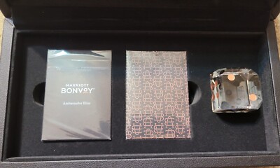 NEW MGM MARRIOTT BONVOY Ambassador Elite Leather Box 2 Decks of Cards & Dice
