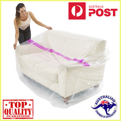 2x Furniture 2) Seater Couch Plastic Cover Moving Storage