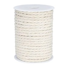 Macrame Cord, White Cotton Rope, 6mm x 32 Yard Natural White Cotton Macrame