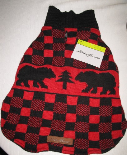 Eddie Bauer Dog Sweater Coat Buffalo Plaid Medium NWT - Picture 2 of 4