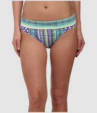  55 Bleu by Rod Beattie Women's Baha Blue Bohemian Hipster Bikini Bottom Size 14