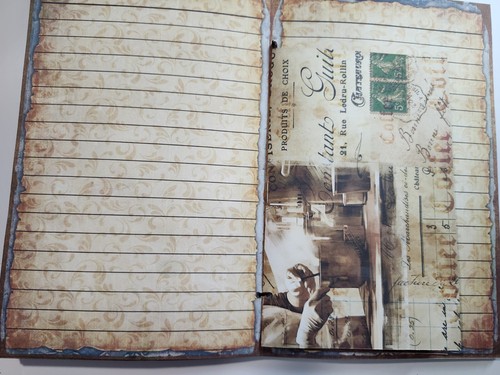 Junk Journal Booklet "COFFEE TIME" HANDMADE Cards, Pockets, Ephemera Lg 8.5"x5.5 - Picture 6 of 20