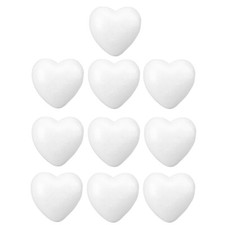 10pcs White Polystyrene Foam Hearts for DIY Crafts Decor Scrapbooking Making US
