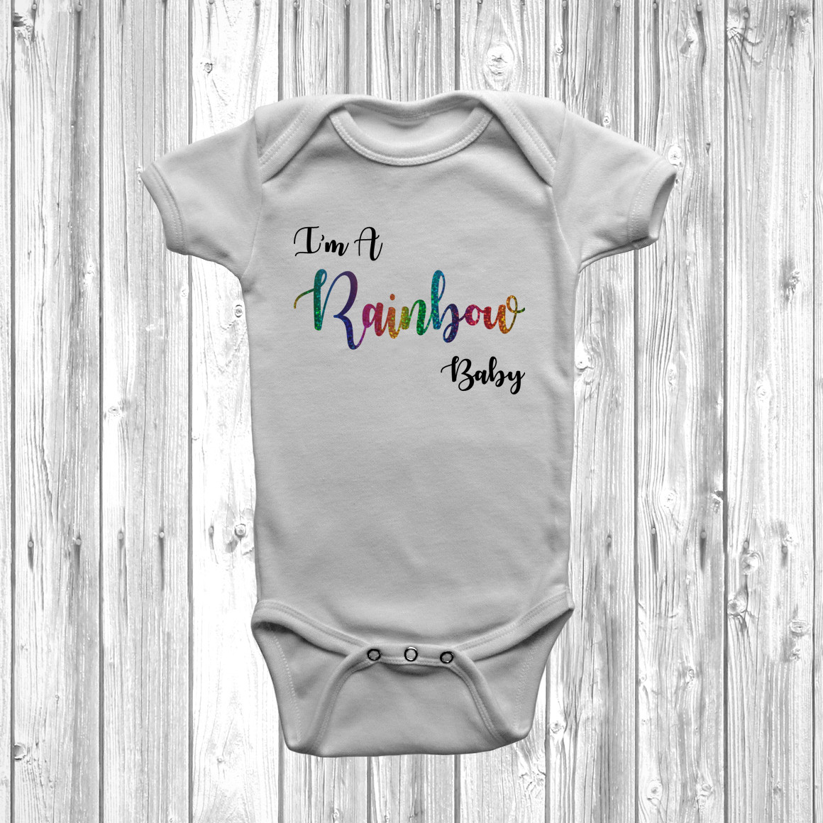 I'm A Rainbow Baby 'Baby Grow' Body Suit Vest Cute Babies Clothing