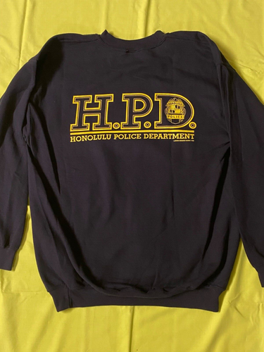 New Mens HPD Navy Blue Honolulu Police Department Sweatshirt Hawaii - Picture 6 of 20