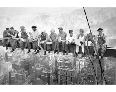 Lunch Girder Beam Skyscraper 30 Rock 69th Floor B&W Photo Poster Art Print 334