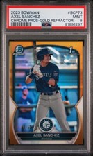 2023 Bowman - Axel Sanchez 1st Chrome Gold Refractor Seattle Mariners PSA 9