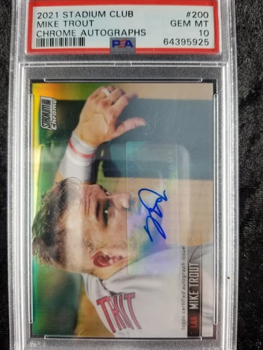 2021 Topps Stadium Club Chrome Mike Trout AUTO 16/25 PSA 10 GEM MINT