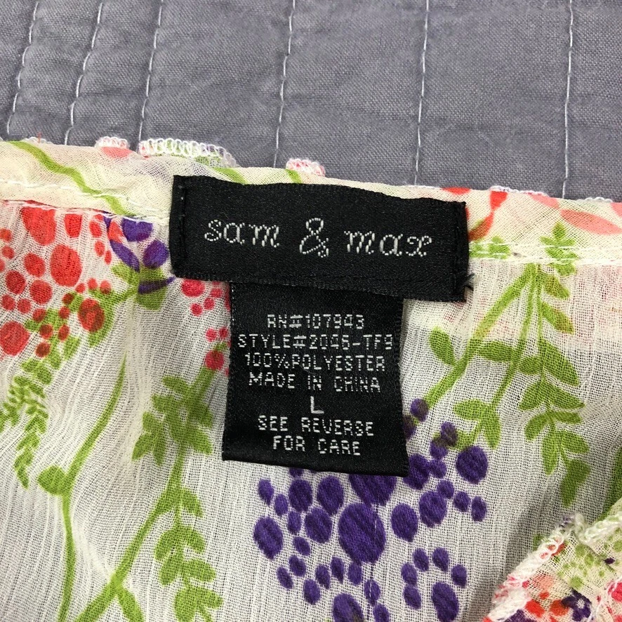 Винтажный Sam & Max камзол верхний женщин большой розовый шифоновое цветочный фея кокетка - Изображение 3 из 4