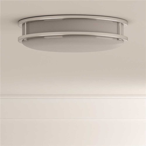 12 in. Brushed Nickel Selectable LED CCT Round Flush Mount Light Color/Finish Fa - Picture 7 of 7