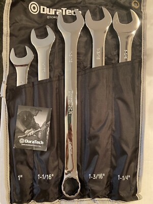 DURATECH Long Pattern Combination Wrench Set, SAE, 5-Piece,1  to 1-1/4 ,12(READ)