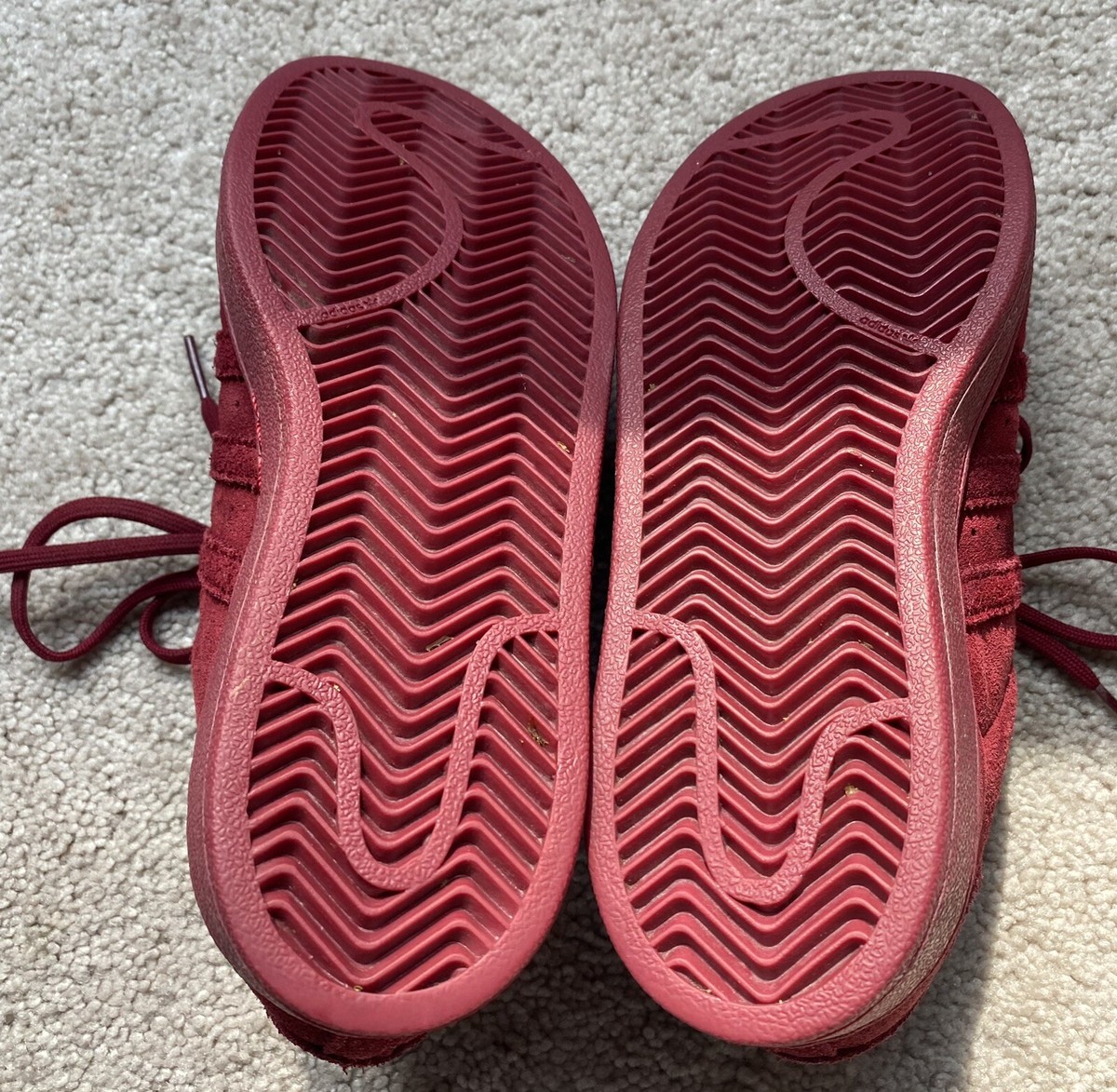 Adidas Originals Superstar Shell Toe Suede Sneaker Youth Size 3 Burgundy  Lace Up | eBay